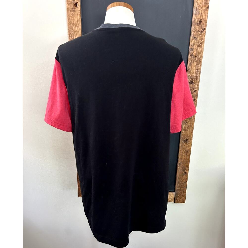 Disney Parks Mickey Mouse Ringer Tee XL Black Red Color Block Classic Graphic - Picture 7 of 7
